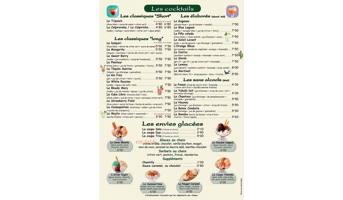 menu
